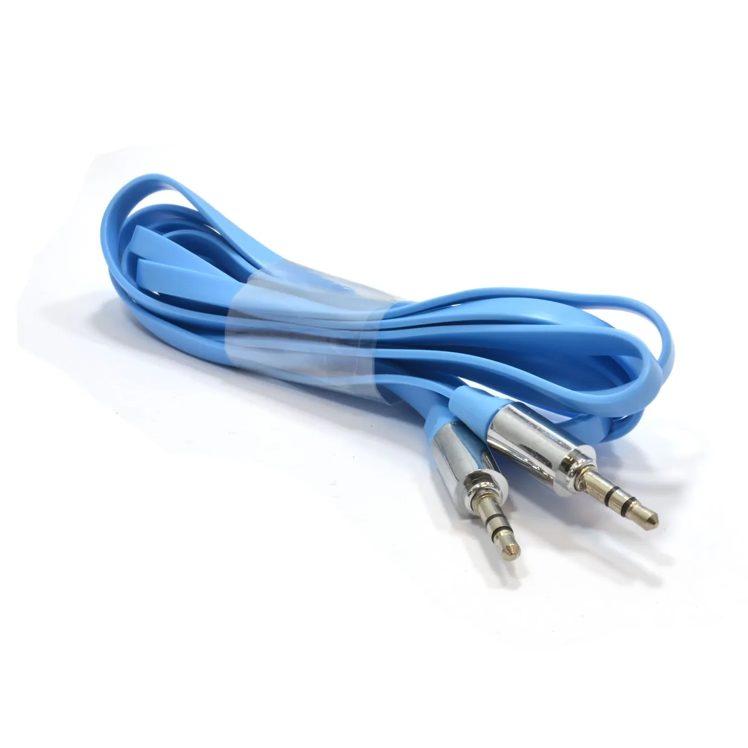 Kenable Flach Audiokabel 3,5mm 2m hellblau Metall