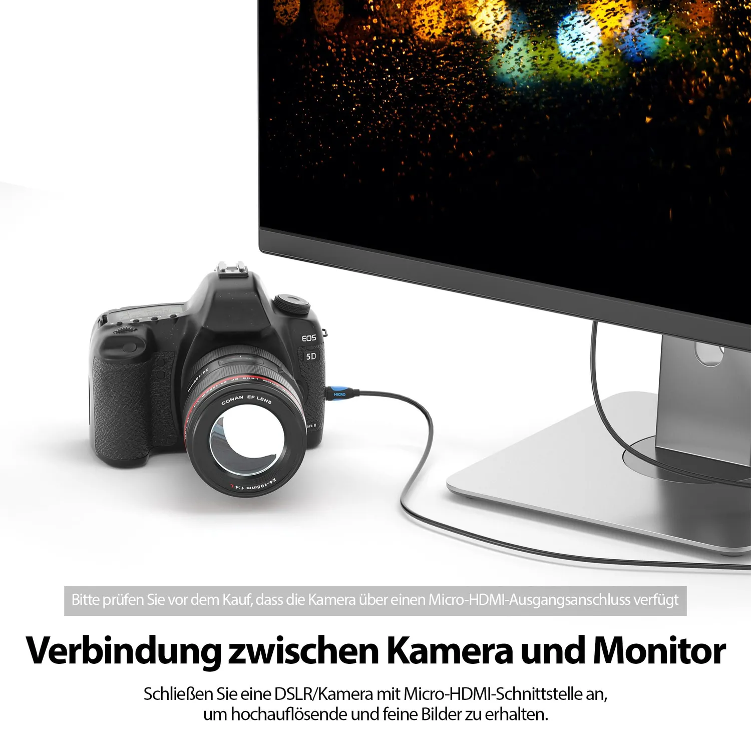 JAMEGA Micro HDMI Kabel 2.0 2m 4K