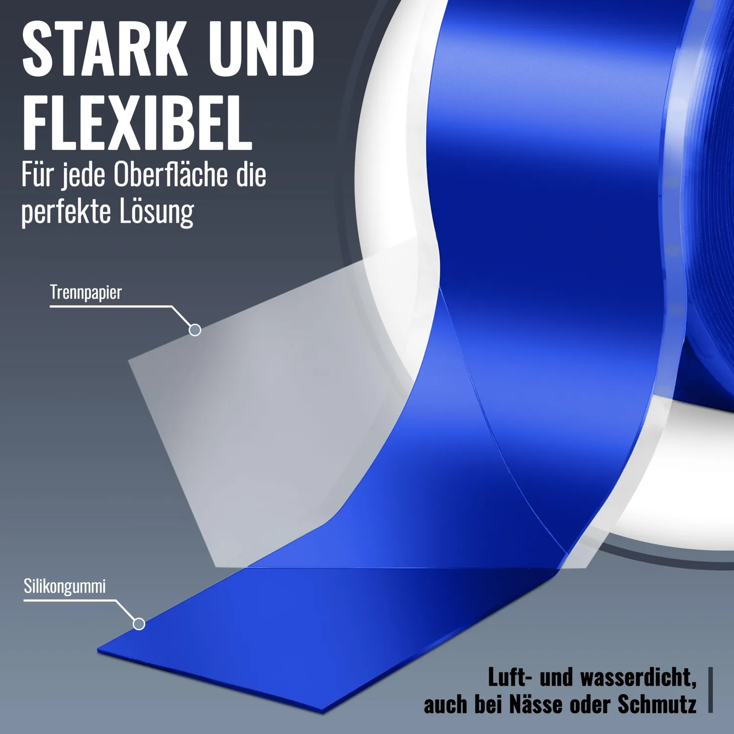 Poppstar Silikonband selbstverschweißend 3m blau Isolierband