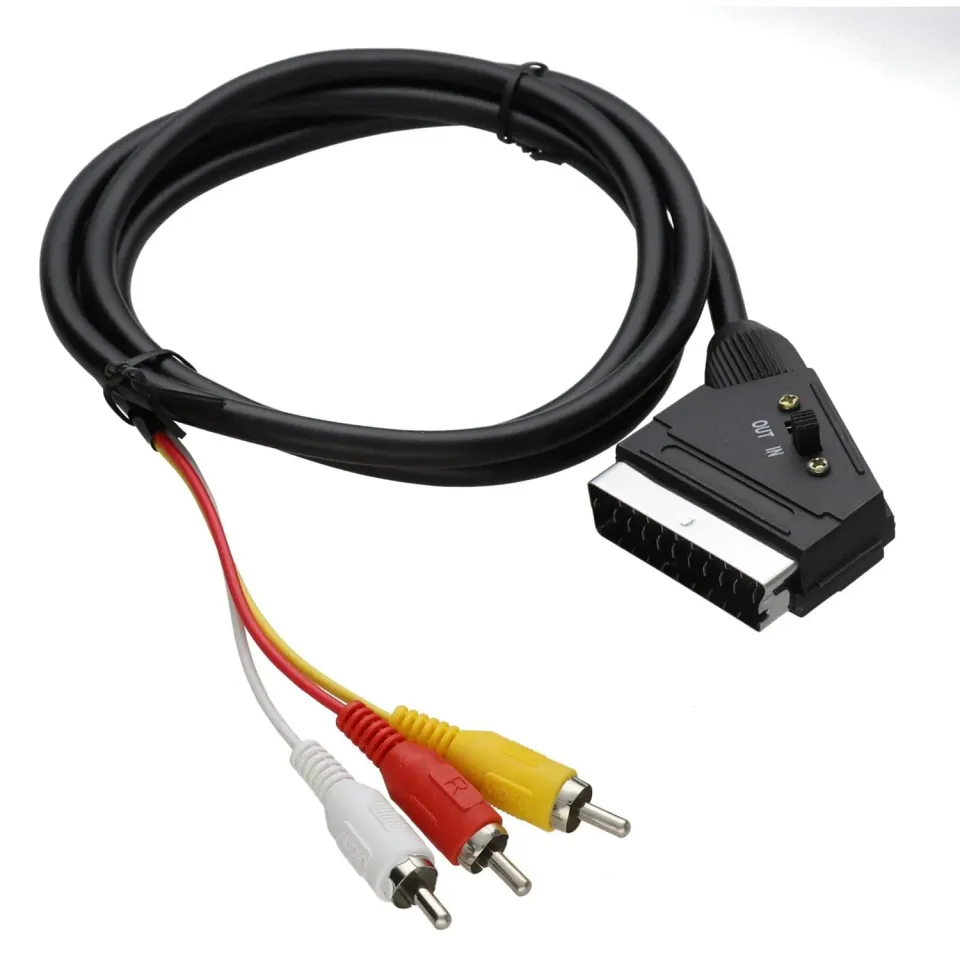 Kenable SCART Cinch Kabel 1,5m schwarz bidirektional