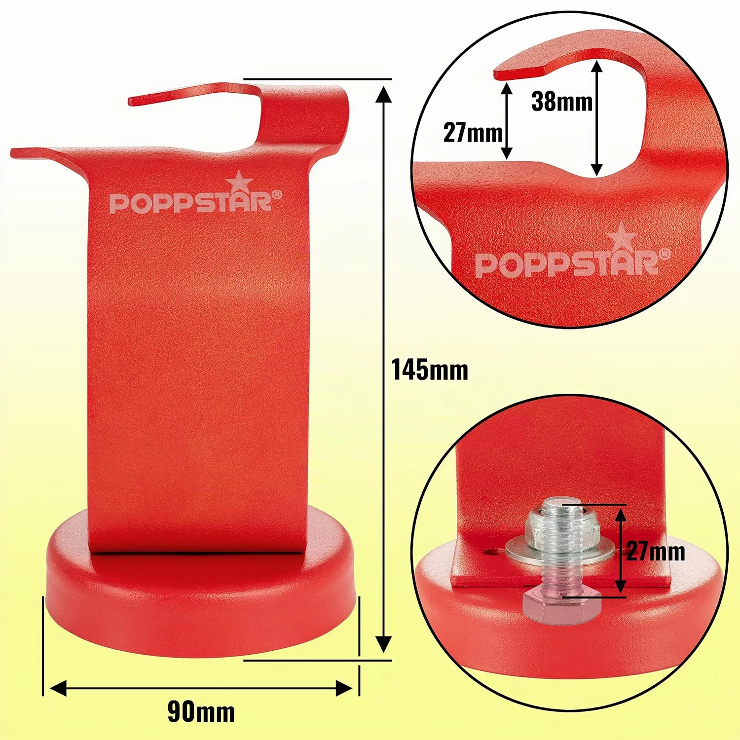 Poppstar MIG MAG Brennerhalter Magnetfuß rot 30 kg