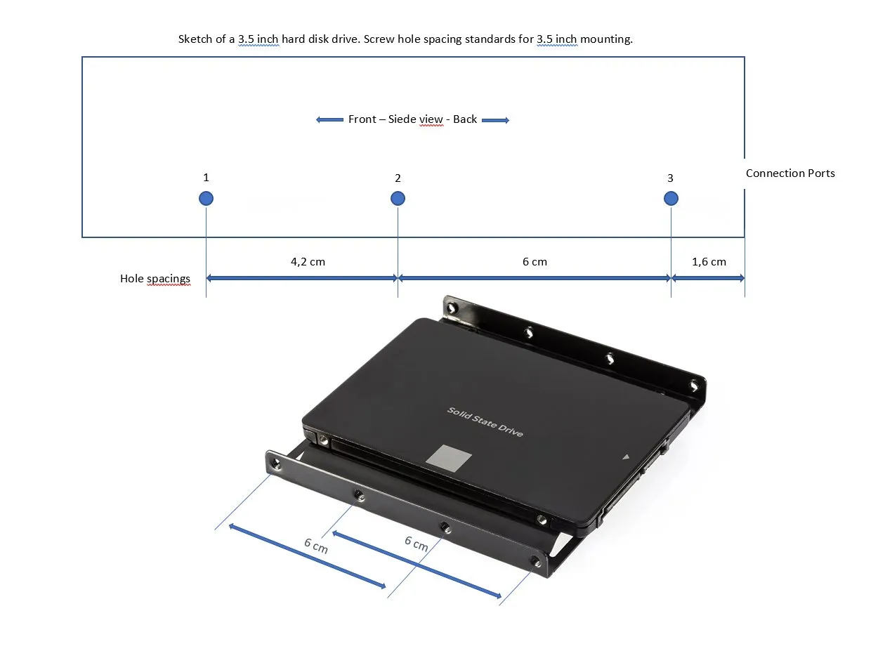 Poppstar HDD SSD Einbaurahmen 2,5 Zoll Einbaukit SATA