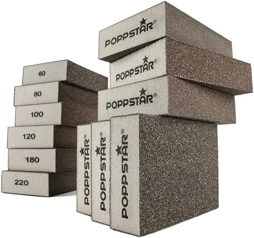 Poppstar Schleifschwämme 12er-Set 100x70mm Holz Metall