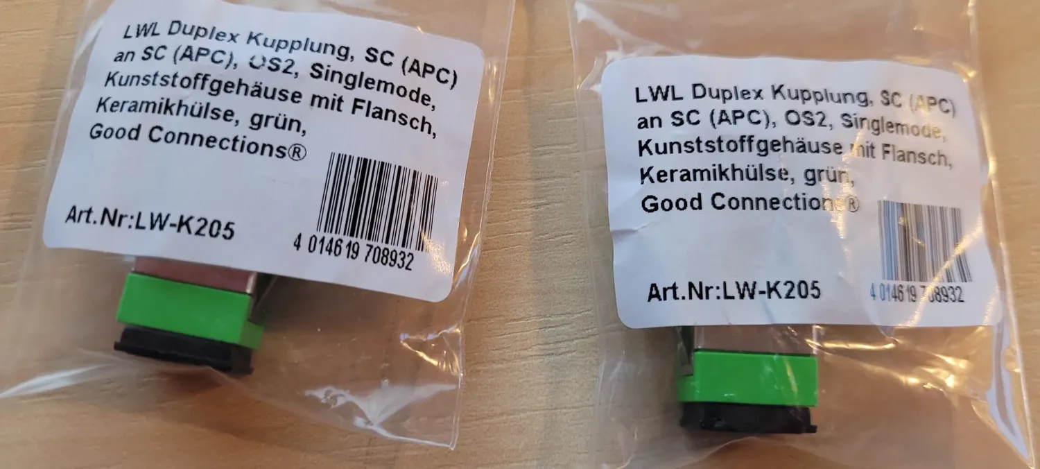 Good Connections LWL Kupplung SC APC Duplex grün OS2