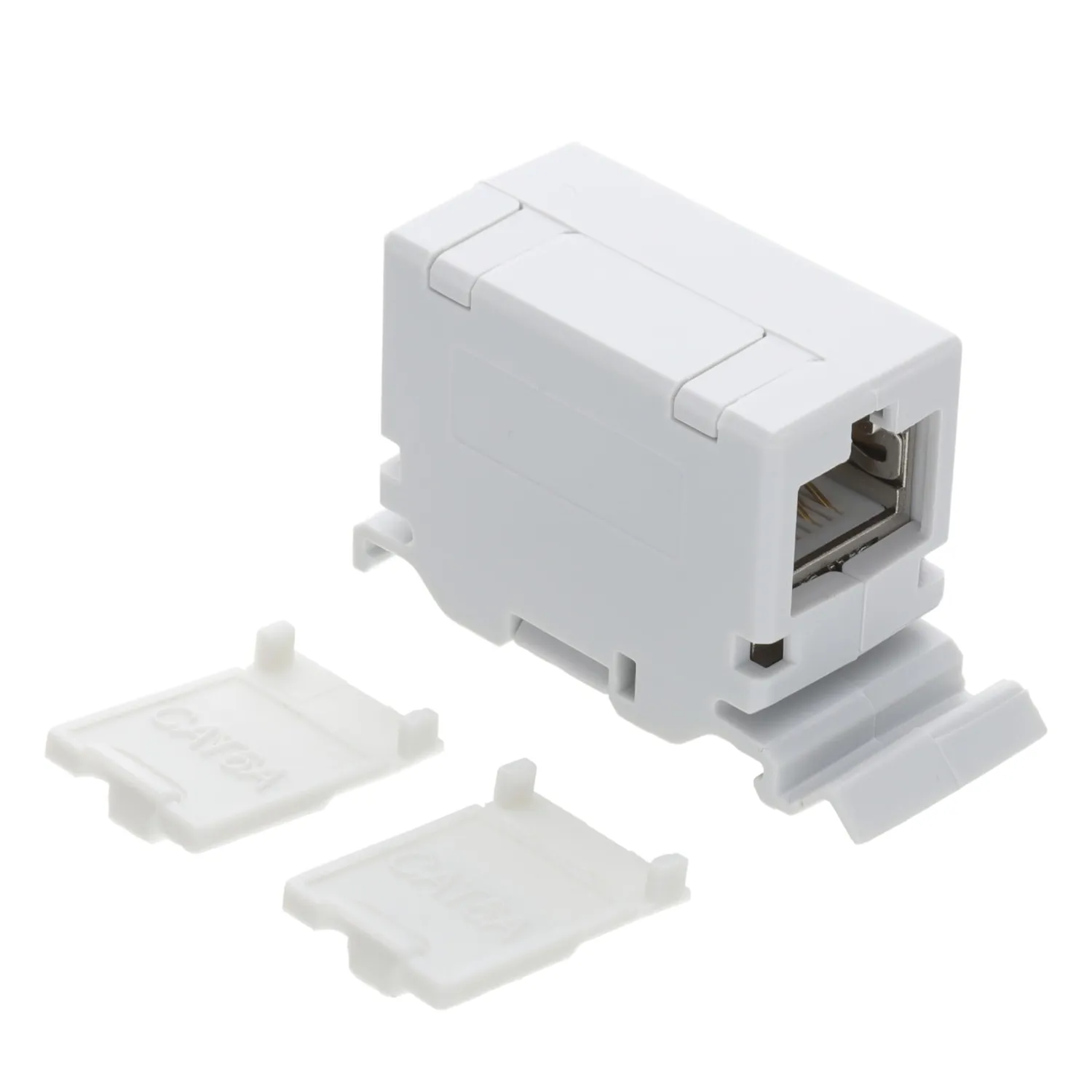 Kenable Cat6A Durchgangskoppler DIN-Schiene geschirmt 10GbE