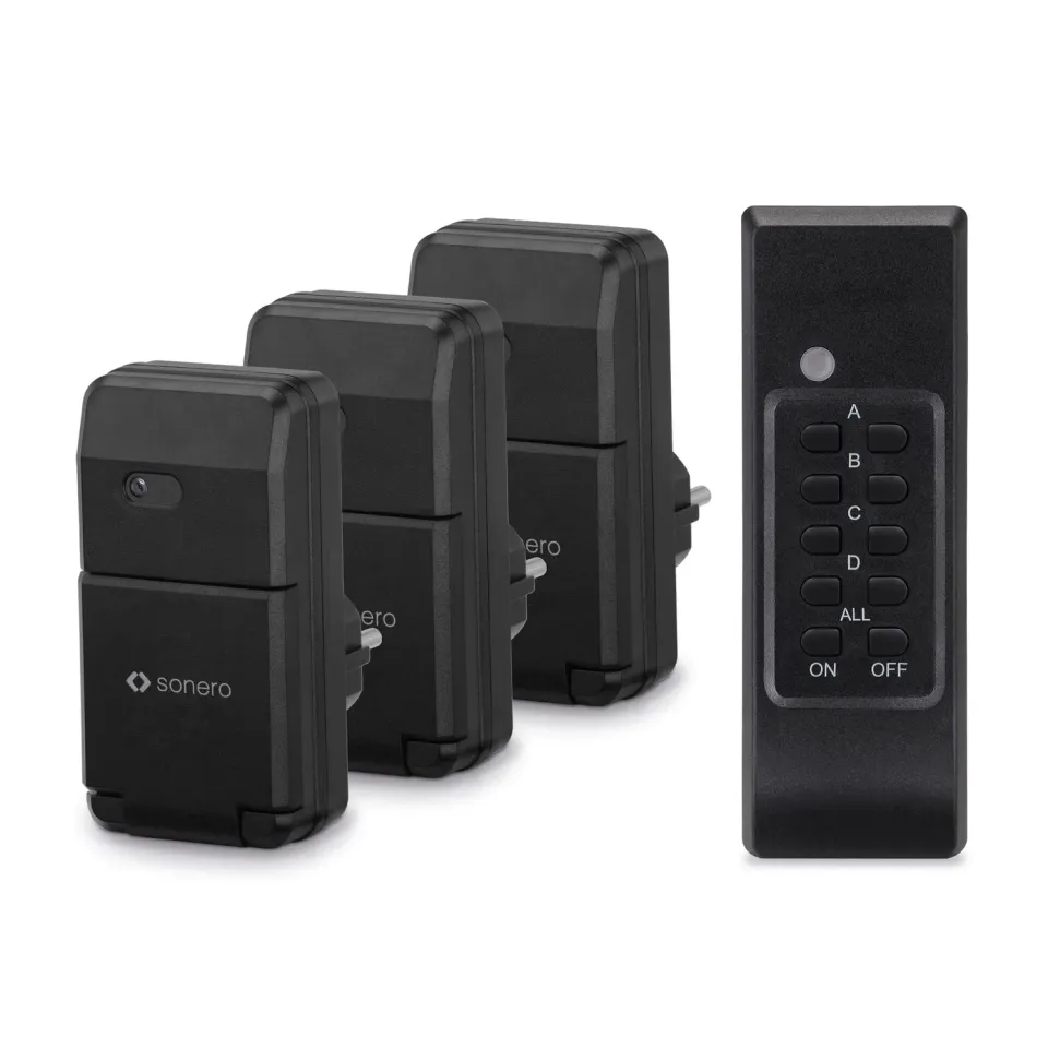 Sonero S-RCS303 Funksteckdosen Set 3er Outdoor schwarz