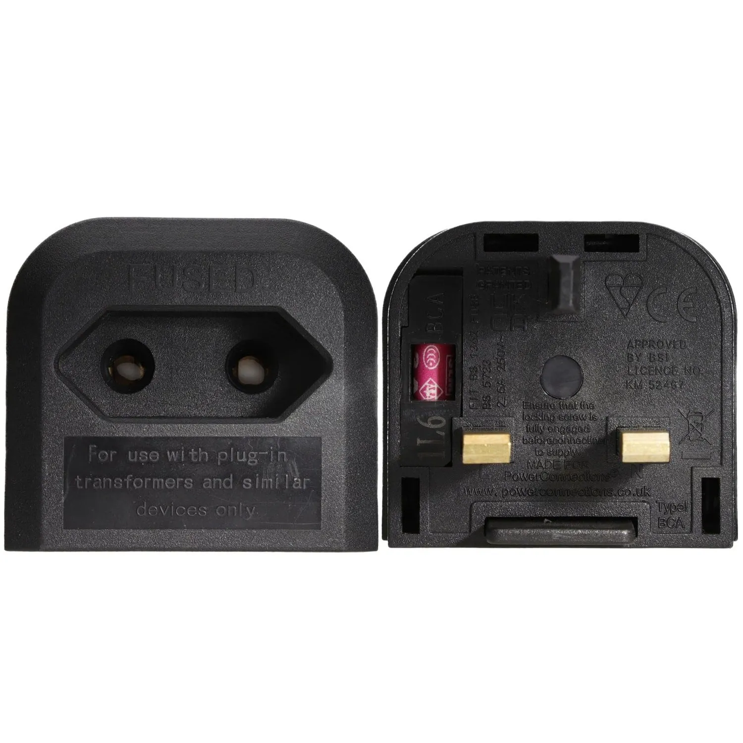 Kenable BCA Euro 2-Pin zu UK Stecker-Adapter Weiß 3A