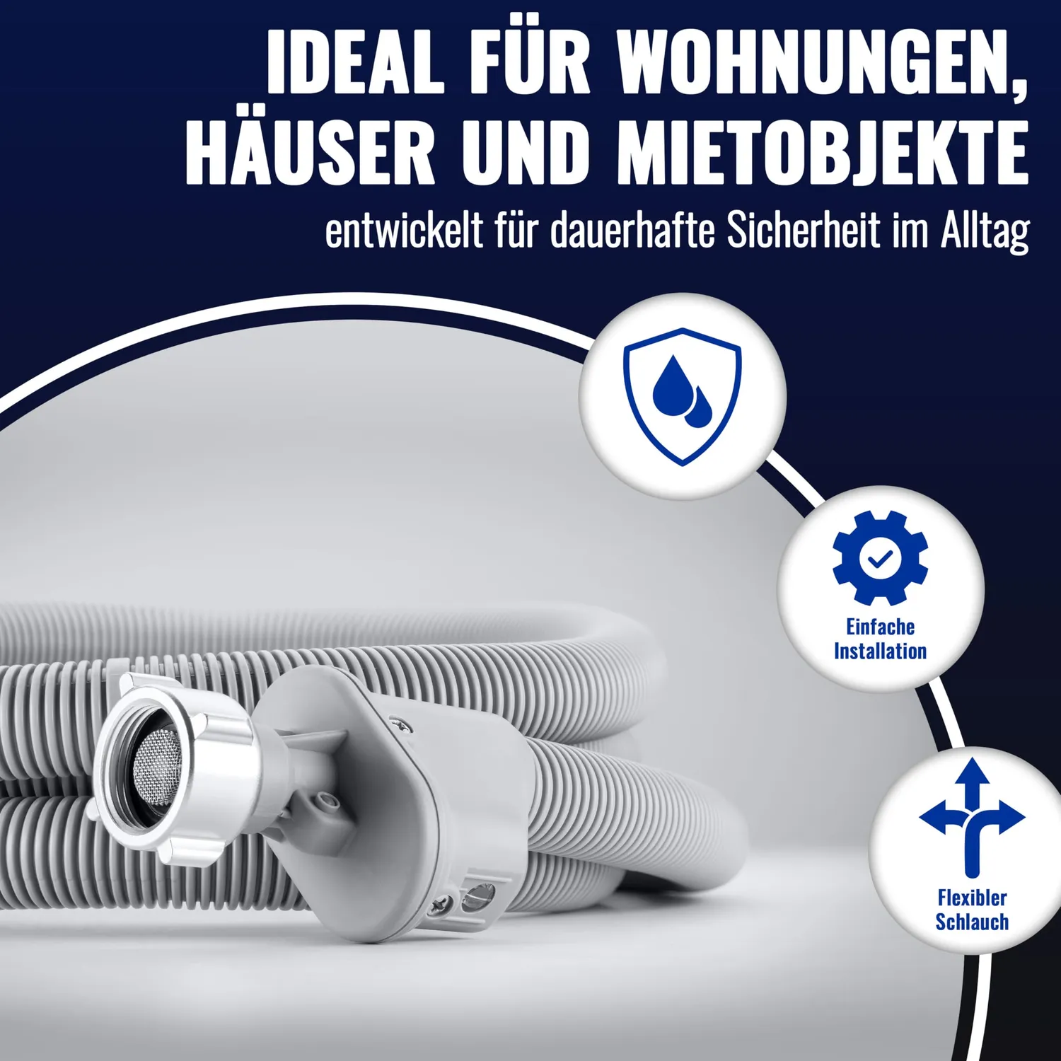 Poppstar Aquastop-Schlauch 1,5 m 3/4 Zoll Waschmaschine