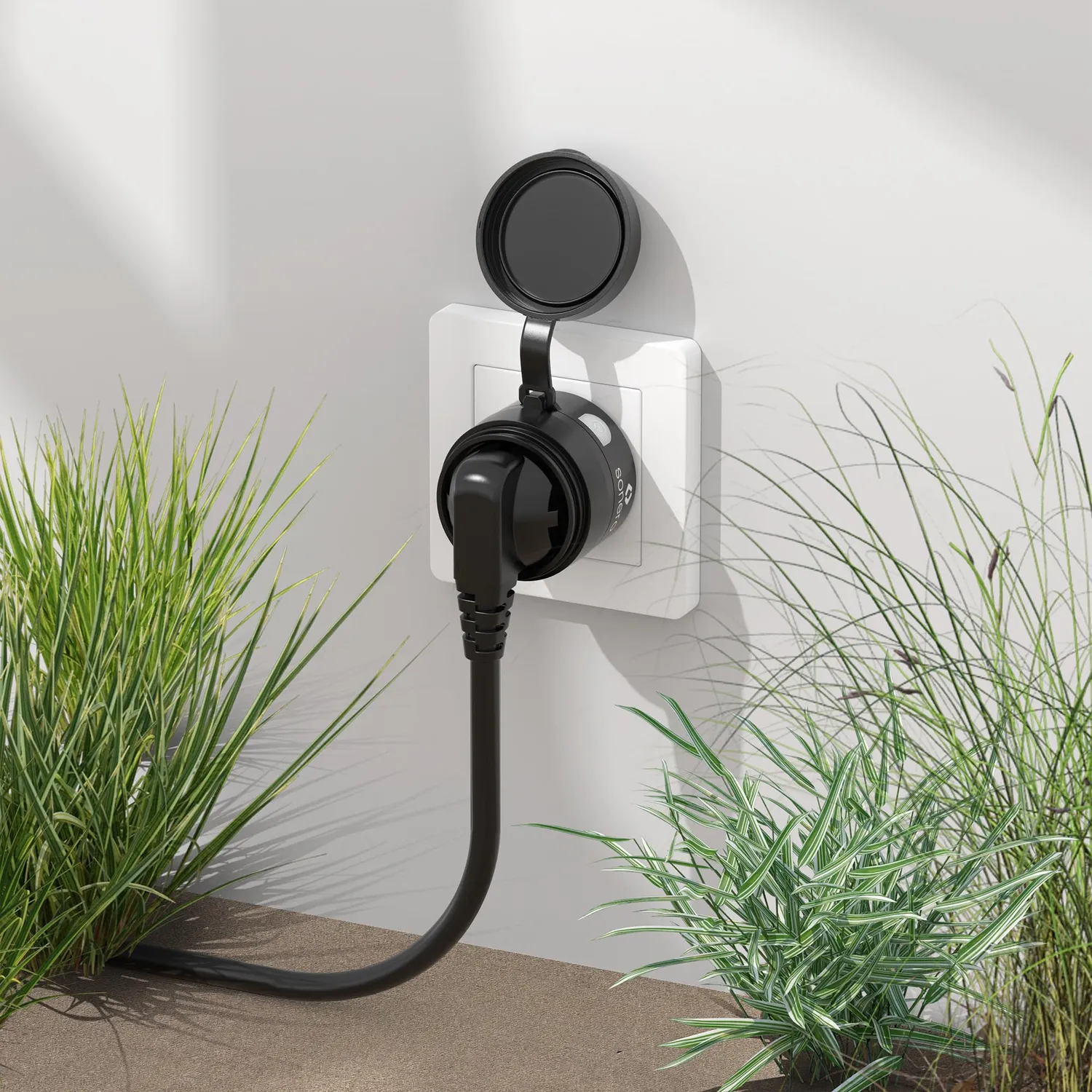 Sonero Funksteckdosen Outdoor Set IP44 2er schwarz