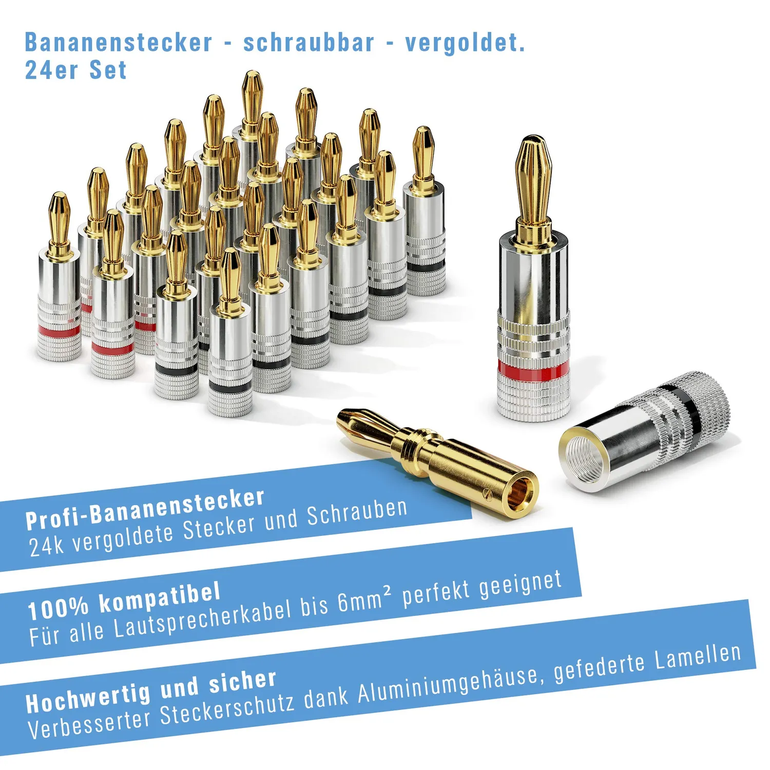 Sonero S-SC000-24 Bananenstecker 24er-Set vergoldet