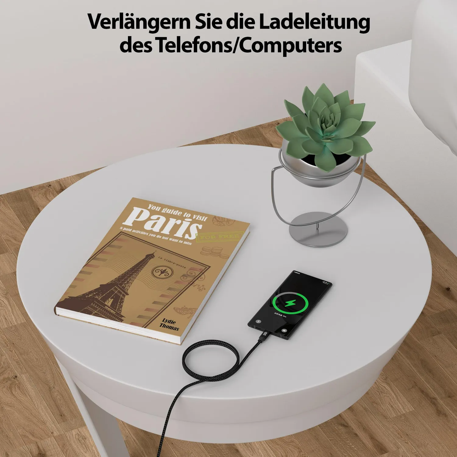 JAMEGA USB C Verlängerungskabel 1m schwarz 4K