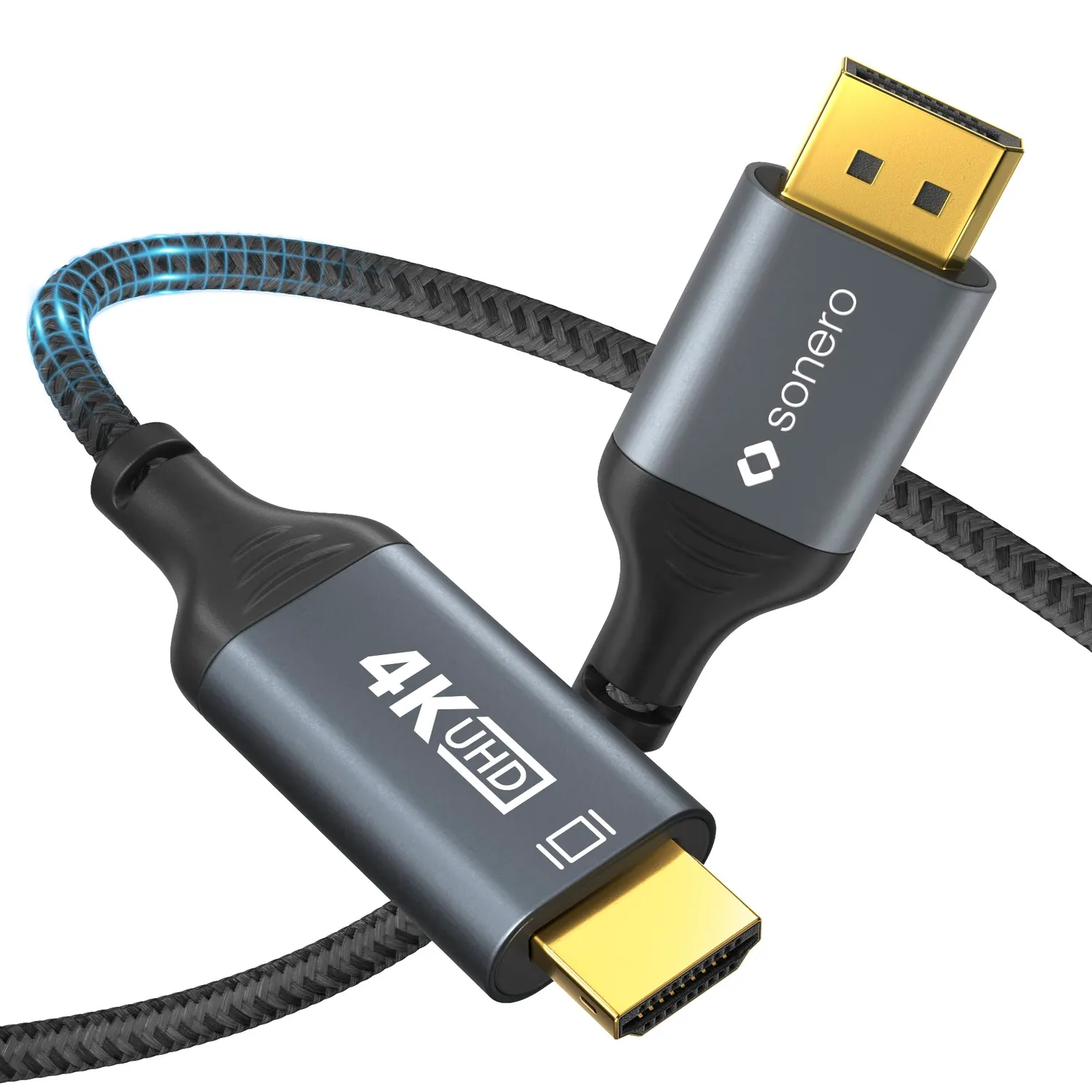 Sonero SPC-DP200-020 DisplayPort-HDMI Kabel 2m 4K grau