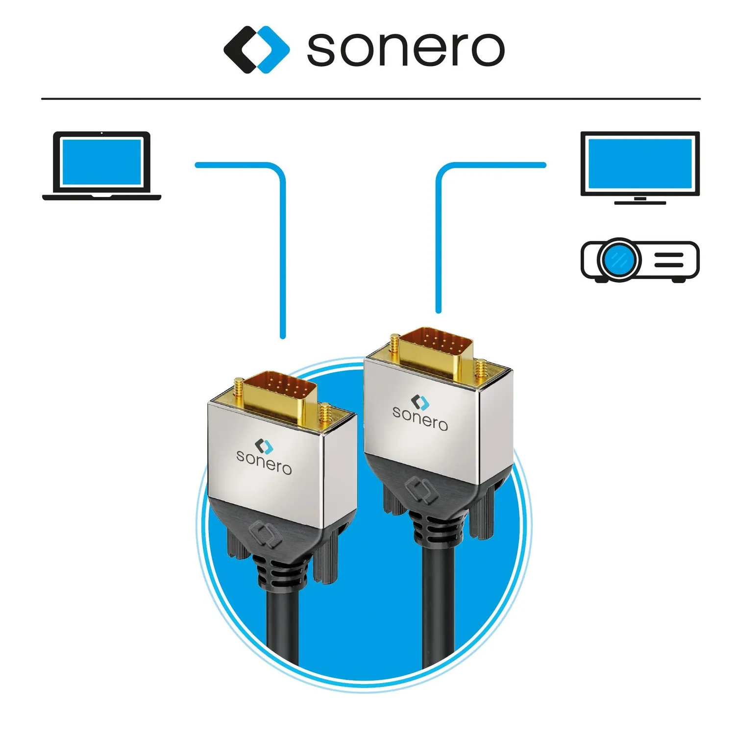 Sonero S-VC000-030 VGA-Kabel 3,0m schwarz FullHD
