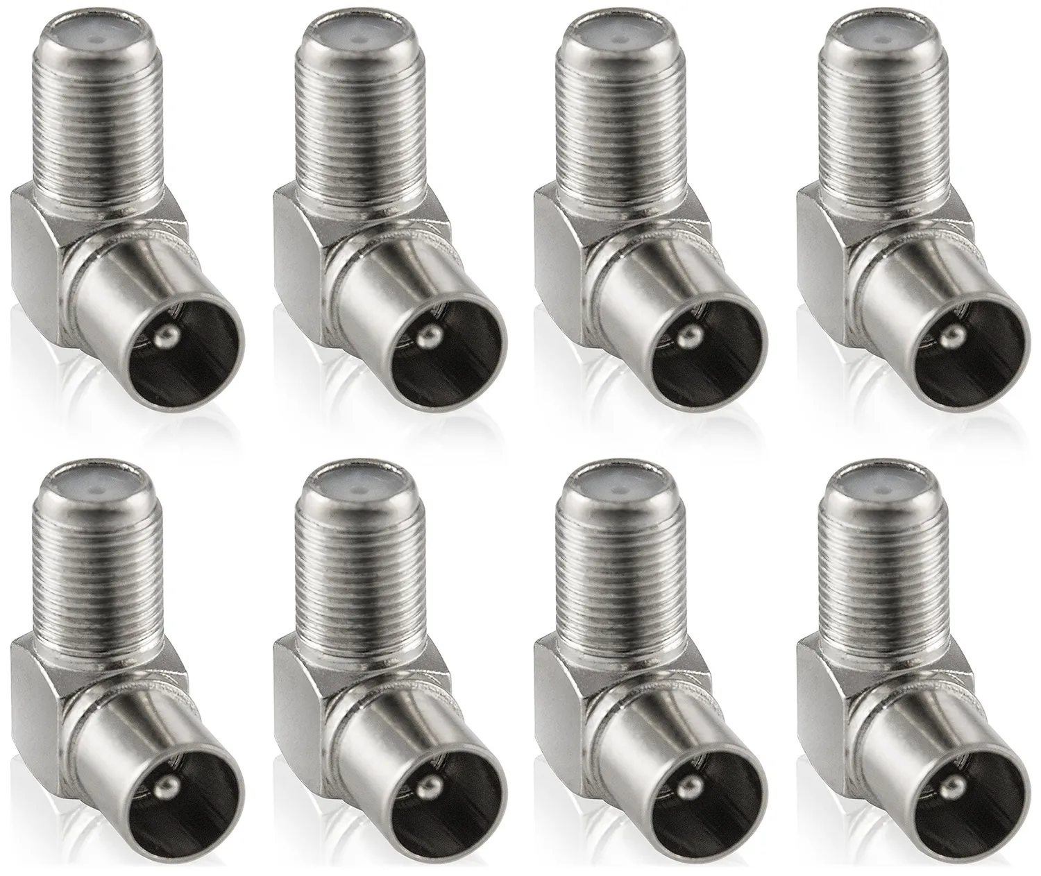 Poppstar SAT-Winkel-Adapter 90° F-Buchse IEC 2x