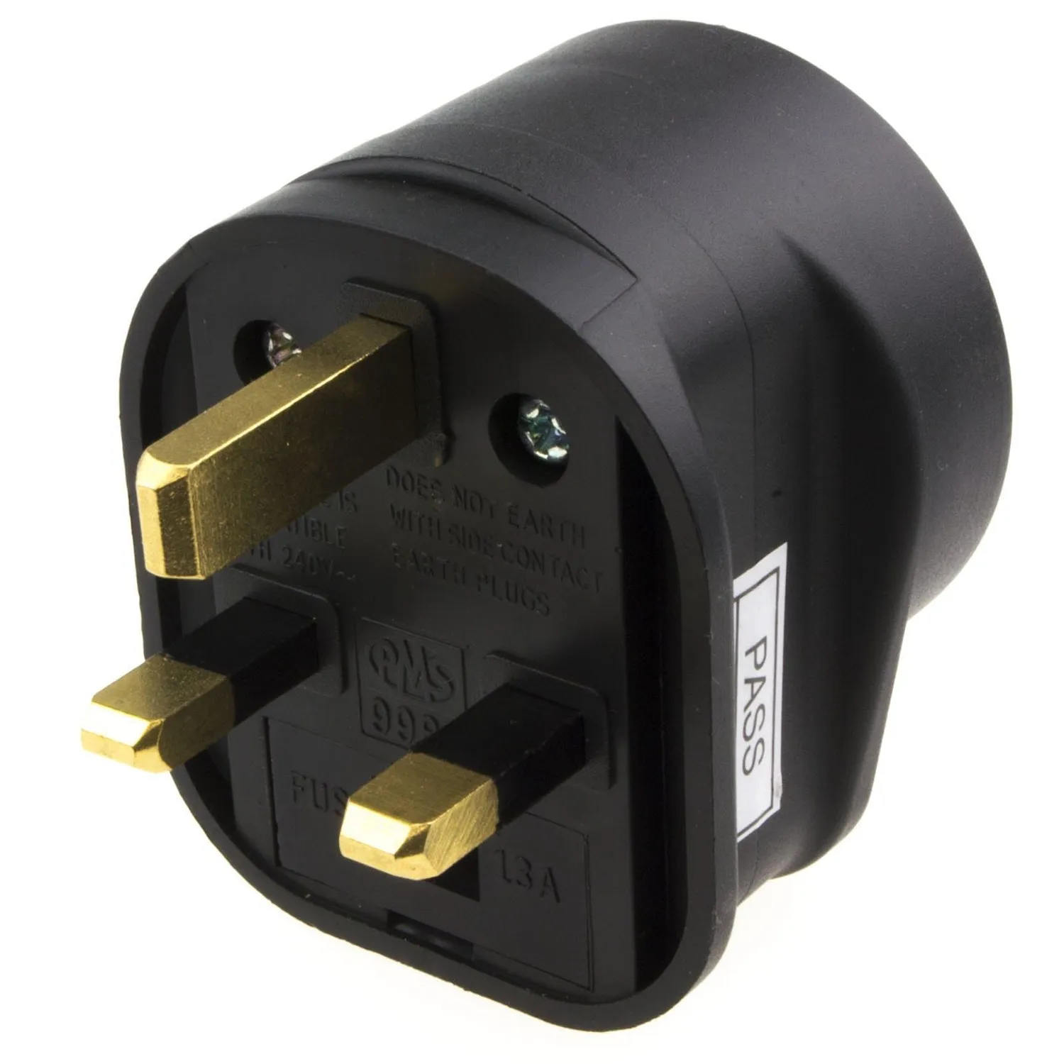 Kenable Reiseadapter EU USA auf UK 3-Pin 13A schwarz