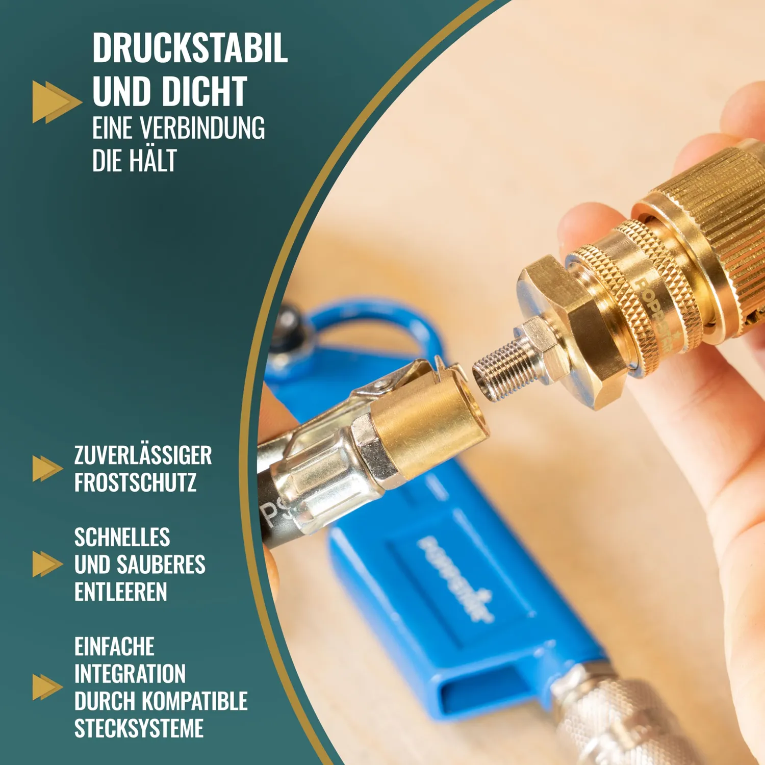 Poppstar Entwässerungsventil 1/2 Zoll Messing mit Autoventil