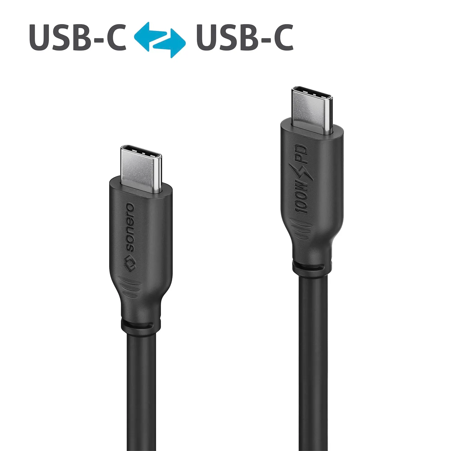 Sonero SPC-U210-010 USB-C Ladekabel 1m schwarz 100W PD