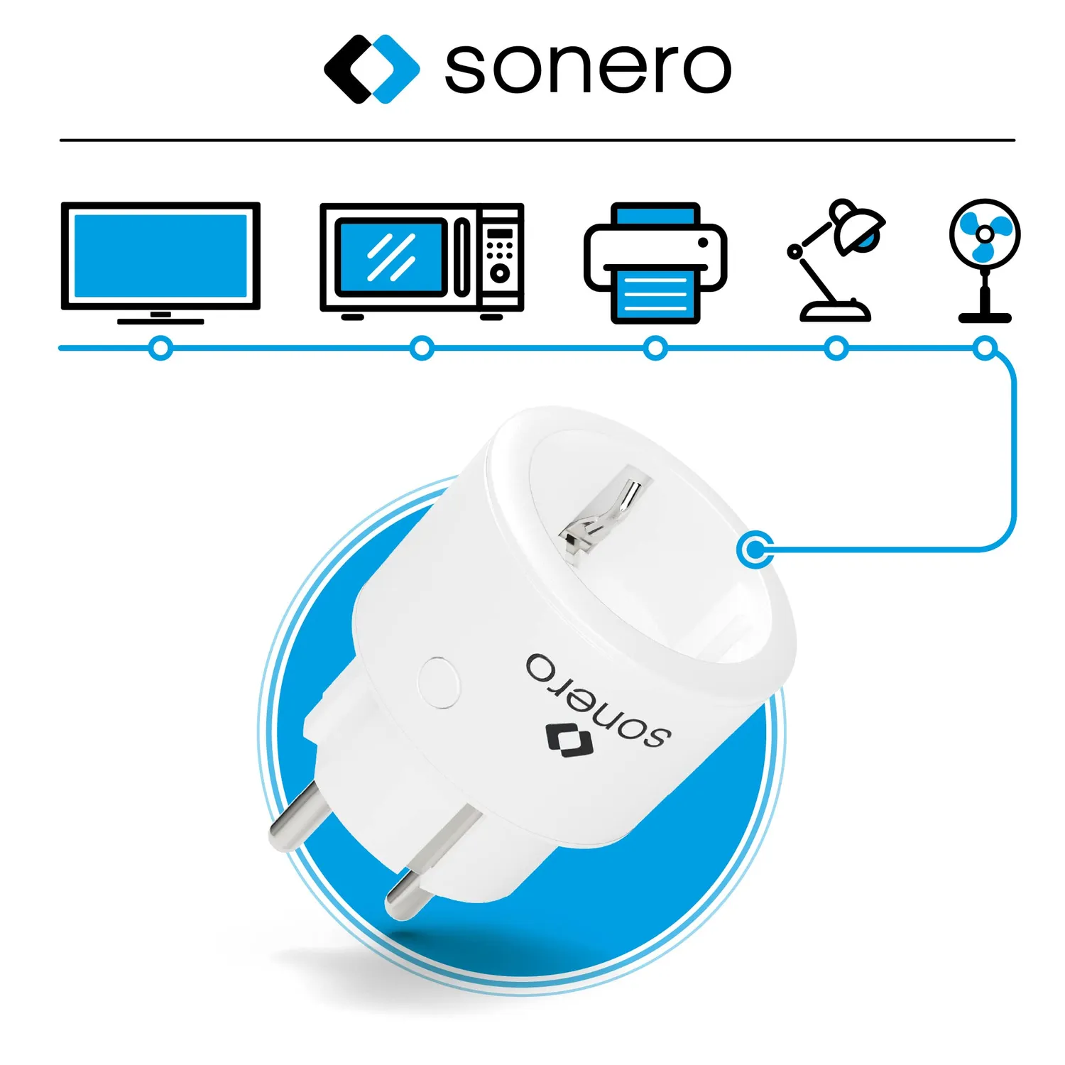 Sonero S-RCS104 Funksteckdosen Set 4er weiß 2300W Innen