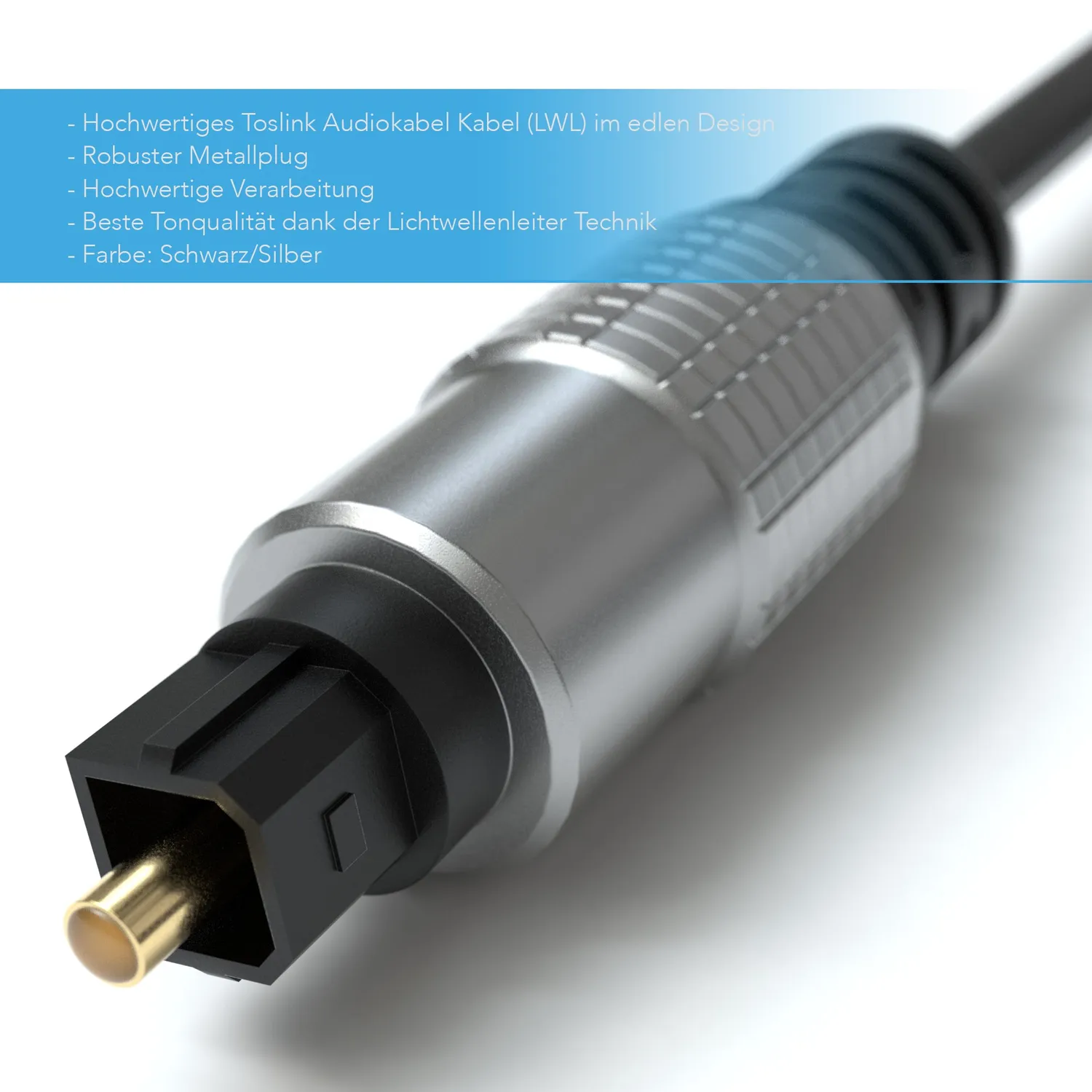 JAMEGA Optisches Toslink Kabel SPDIF 5 m Dolby DTS
