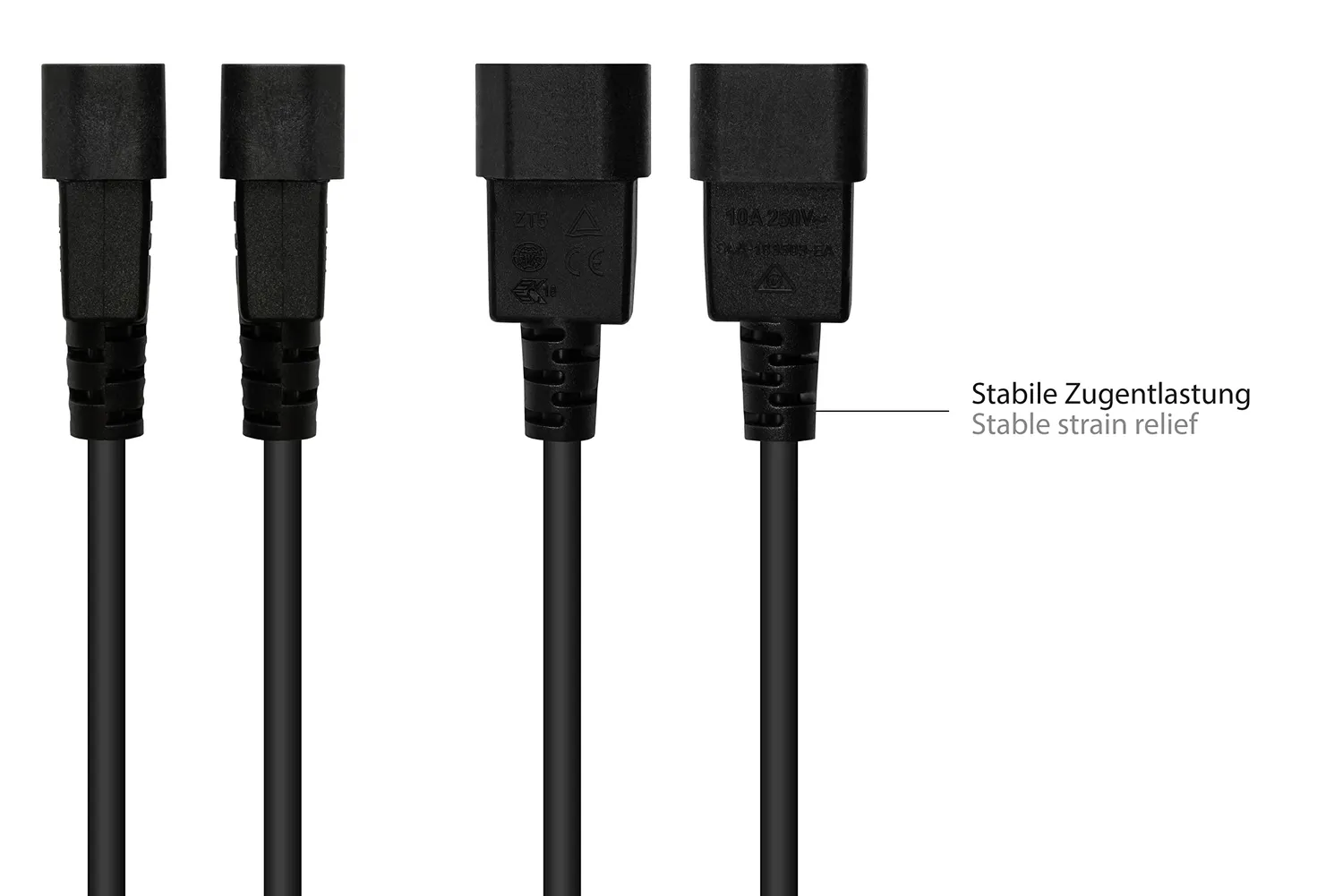 Good Connections C14-C15 Kaltgeräte-Warmgeräte-Kabel 5 m schwarz