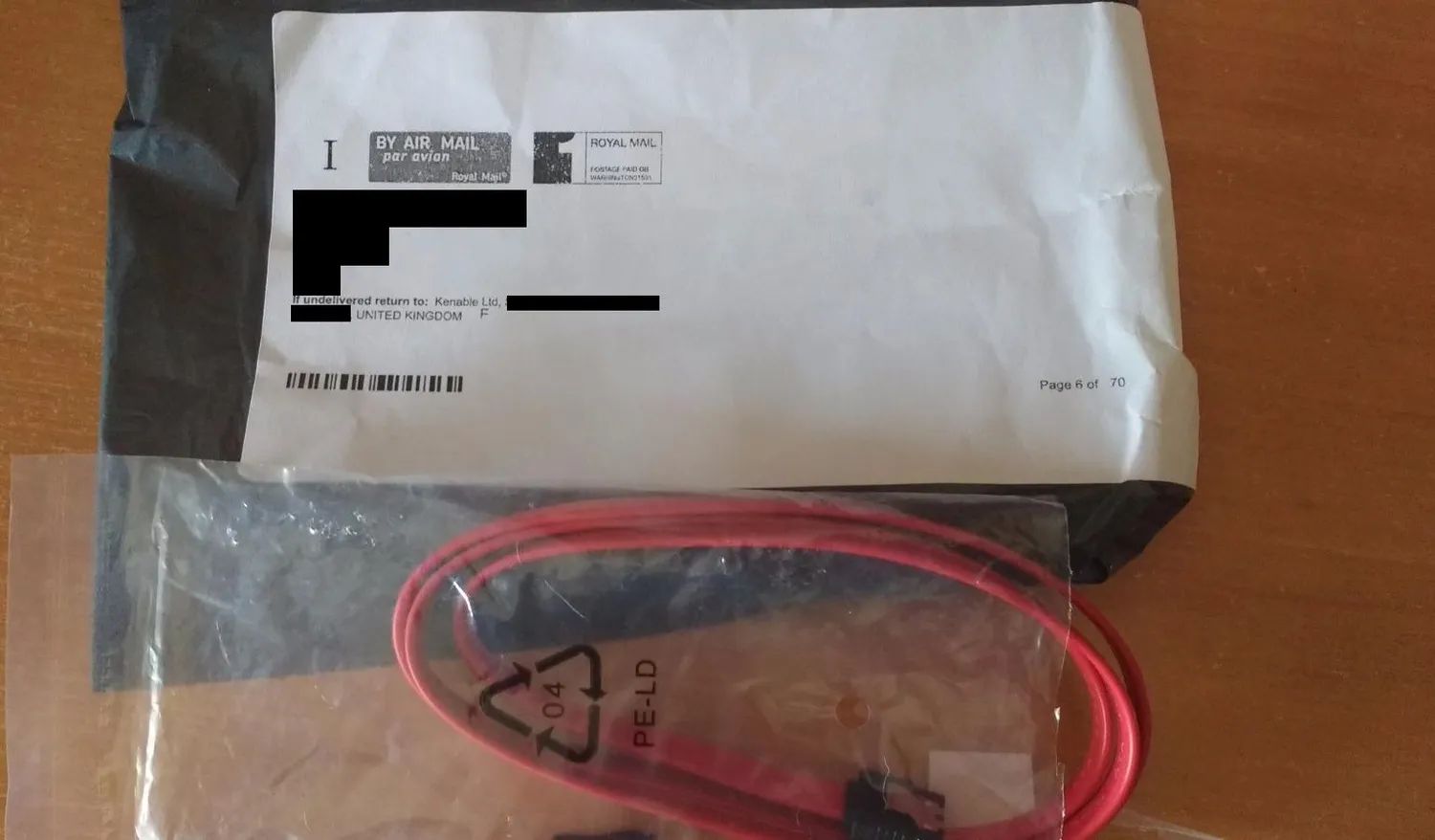 Kenable eSATA-SATA Kabel 7-Pin rot 2m geschirmt