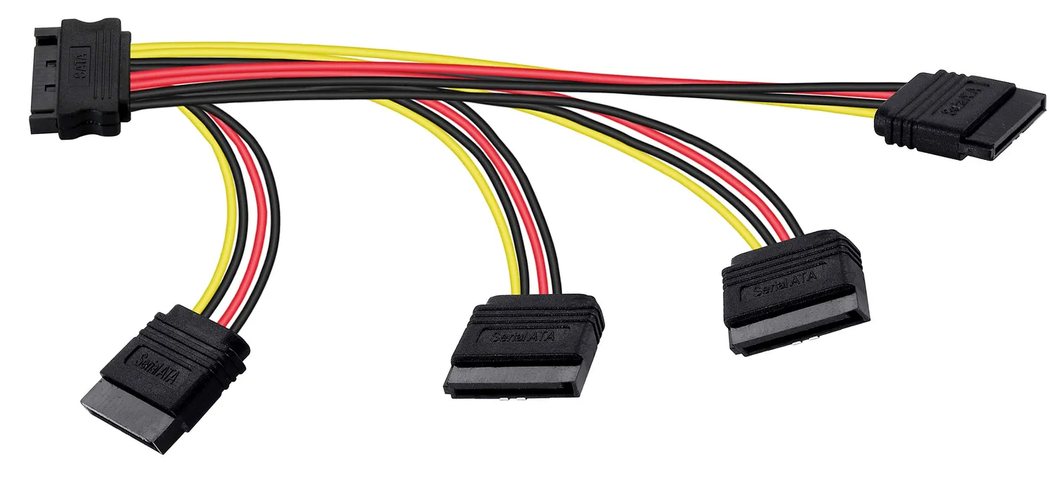 Poppstar SATA Stromkabel Adapter 4-fach 20cm gerade