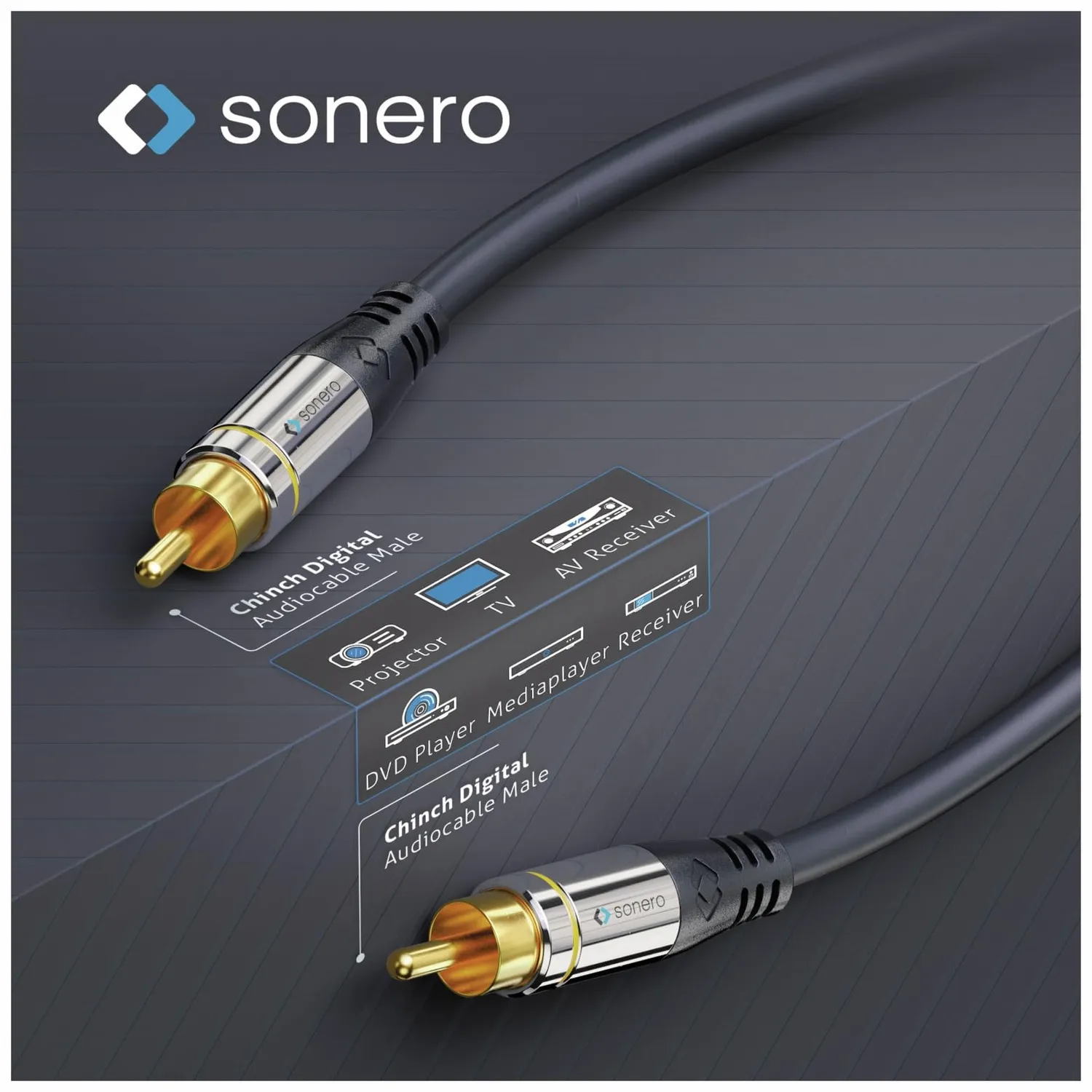 Sonero Premium S-AC800-030 Cinch-Kabel 3m schwarz Koaxial