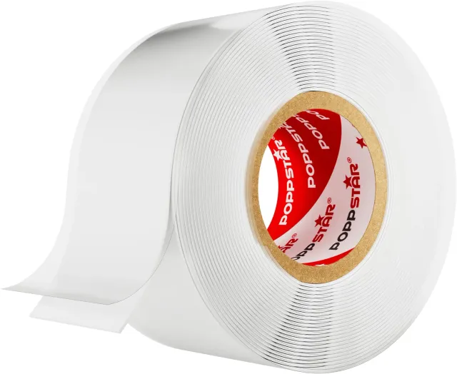 Poppstar Silikonband 3m x 25mm Dichtungsband weiß 1 Rolle