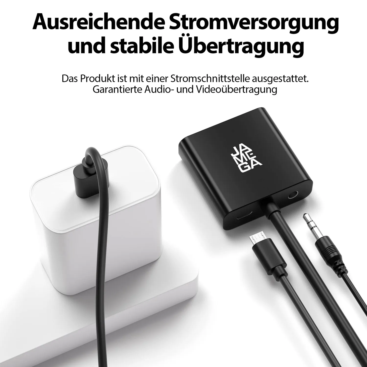Jamega VGA auf HDMI Adapter 1er Pack mit Audio 1080p
