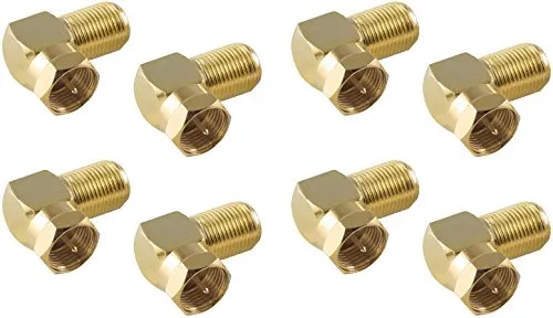Poppstar SAT-Winkel-Adapter 90° F-Kupplung 8x vergoldet