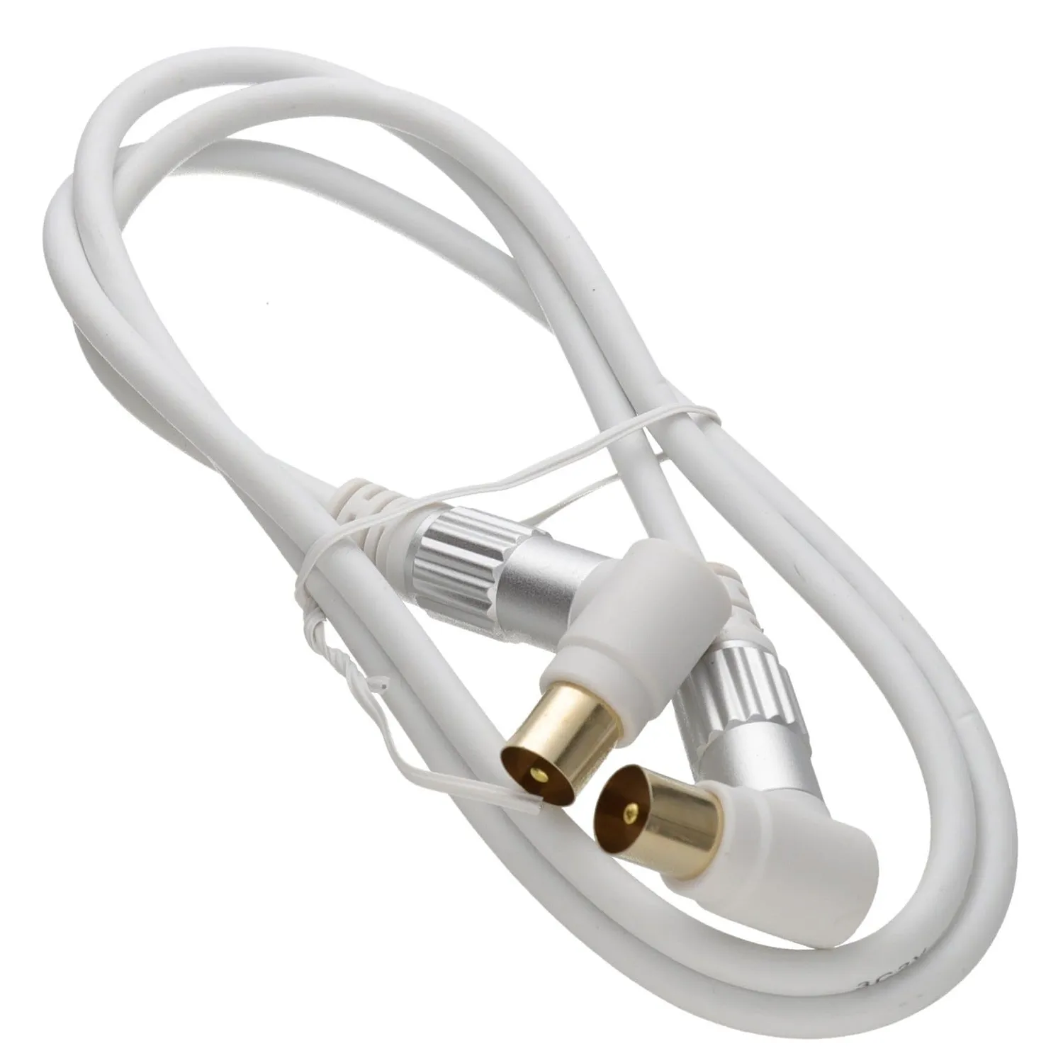 Kenable RF Antennenkabel 90° gewinkelt 1m weiß Gold