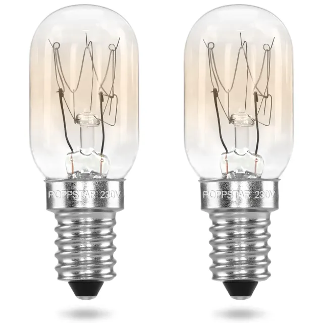 Poppstar Kühlschranklampe E14 15W warmweiß 2er Pack