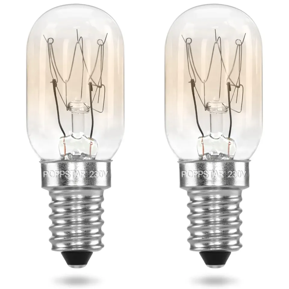 Poppstar Kühlschranklampe E14 15W warmweiß 2er Pack