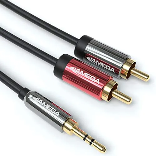 Jamega Cinch auf Klinke Kabel 3,5mm 1m Stereo doppelt geschirmt