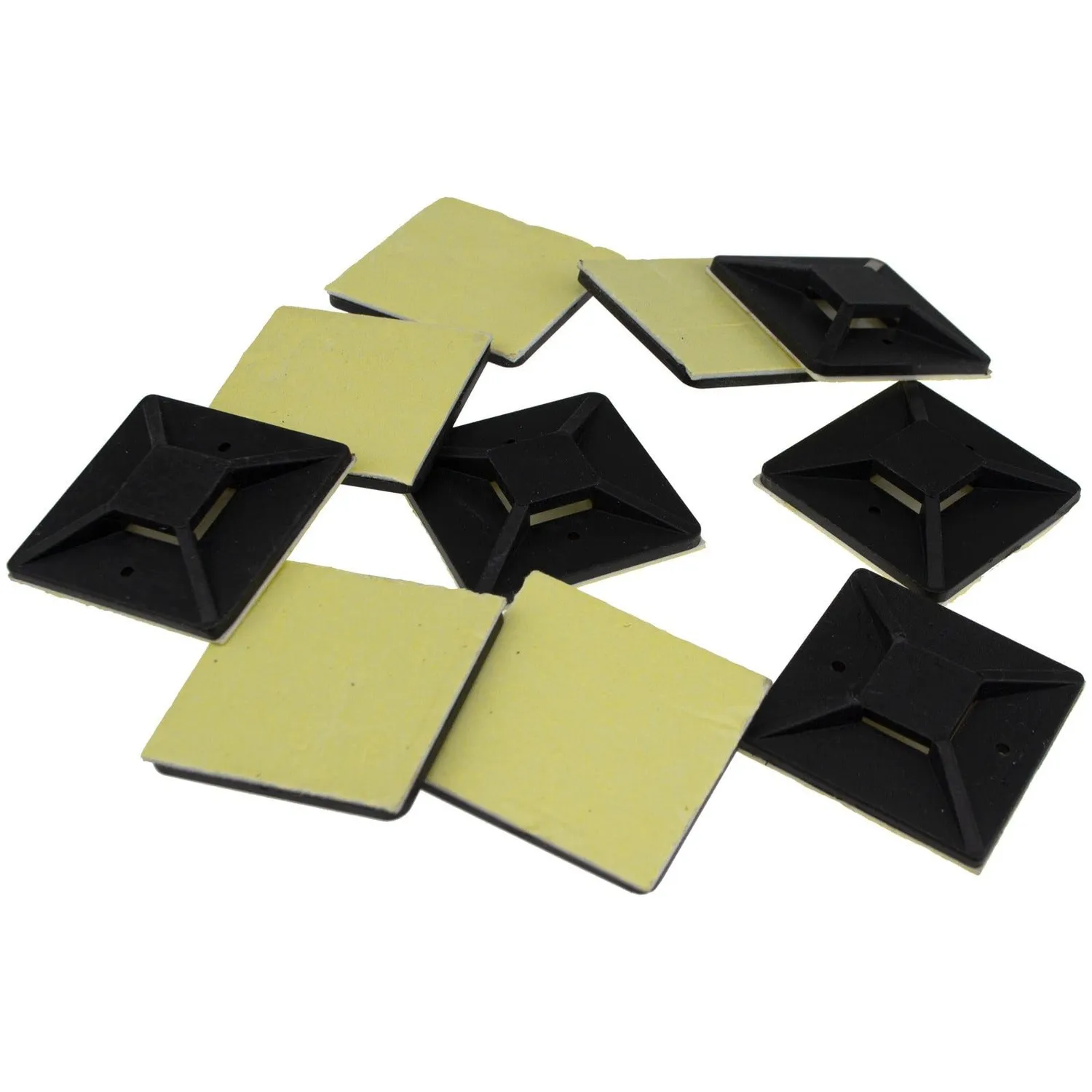 enTie Kabelbinder-Sockel 20x20mm selbstklebend schwarz 10er
