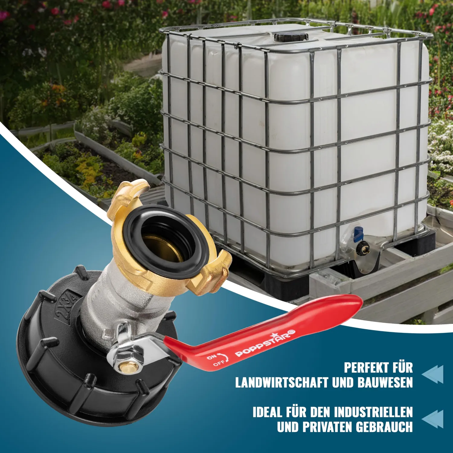 Poppstar IBC Auslaufhahn 3/4 Zoll S60x6 Geka