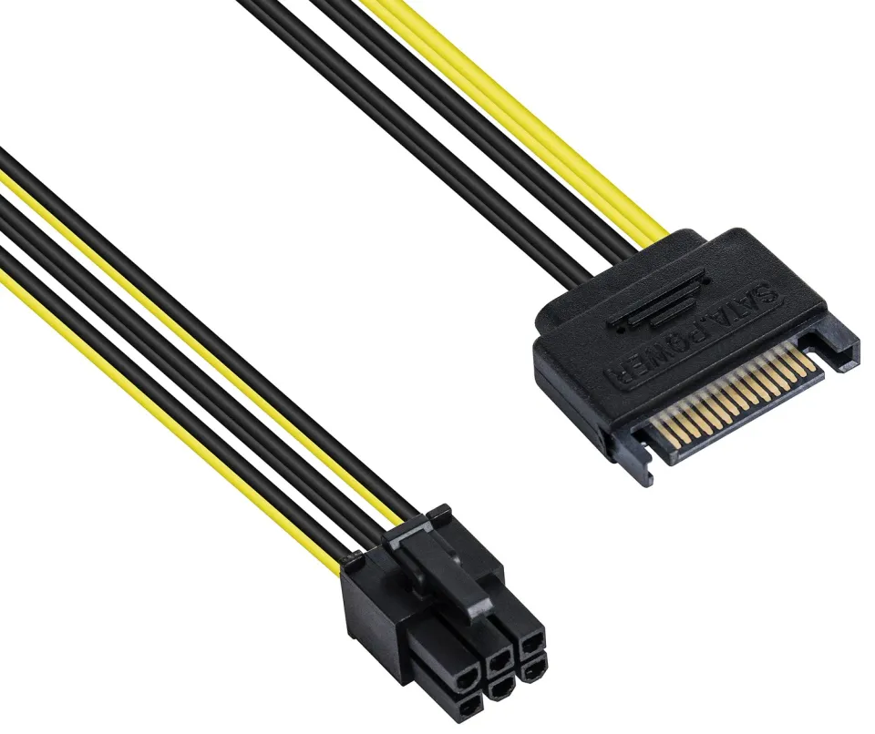 Poppstar SATA auf PCIe Stromkabel 6-polig 20 cm