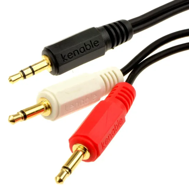 Kenable 3,5mm Stereo Y-Audiokabel 2m schwarz vergoldet