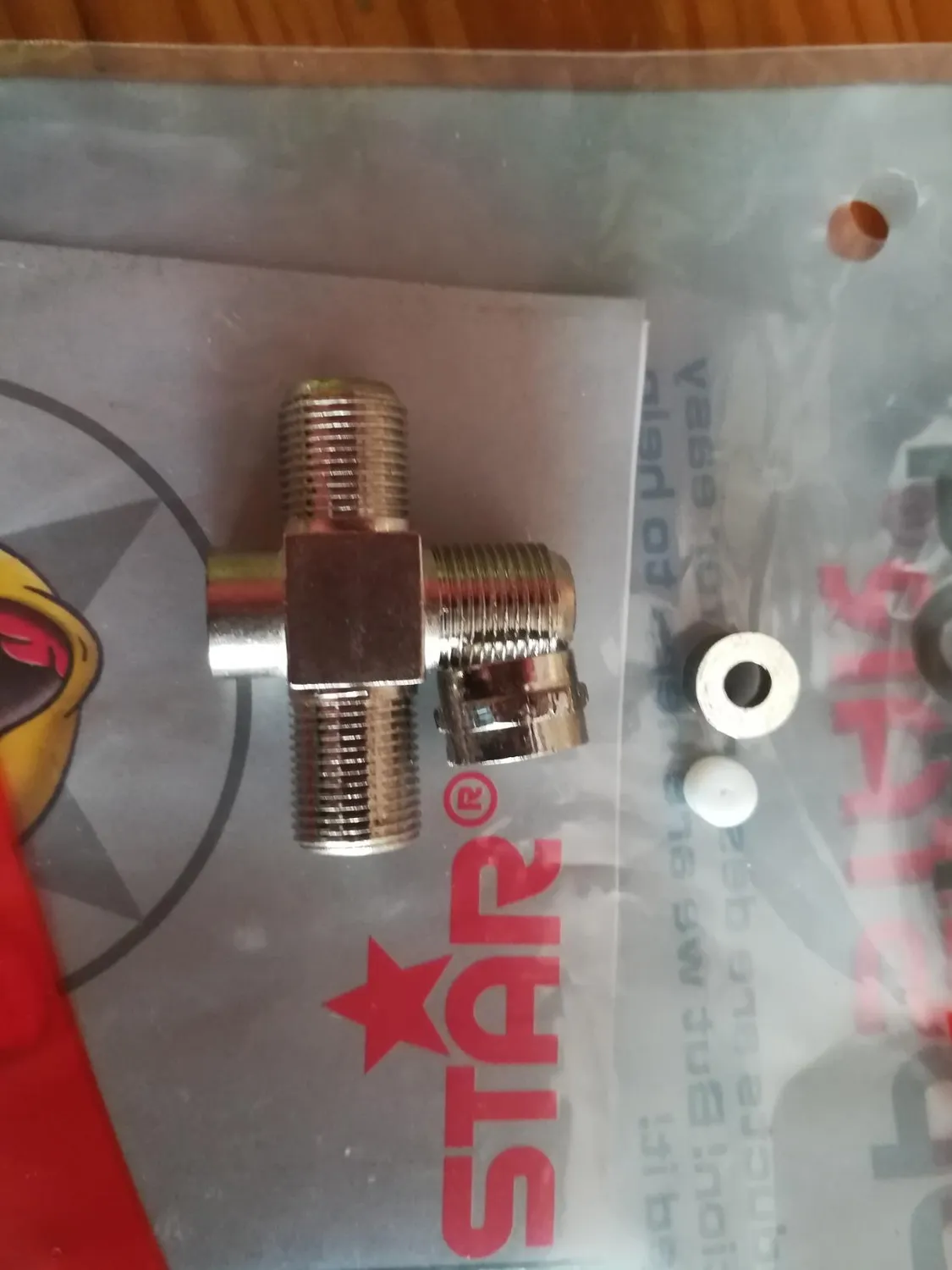 Poppstar SAT-Verteiler Kreuz 3x F-Buchse 2er-Set silbern