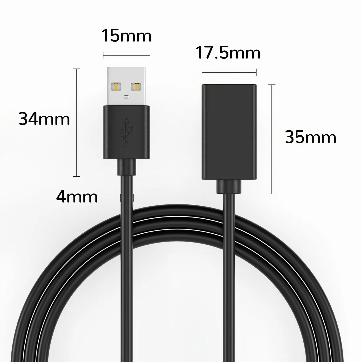 JAMEGA USB 2.0 Verlängerungskabel 5m Schwarz 480 Mbit/s