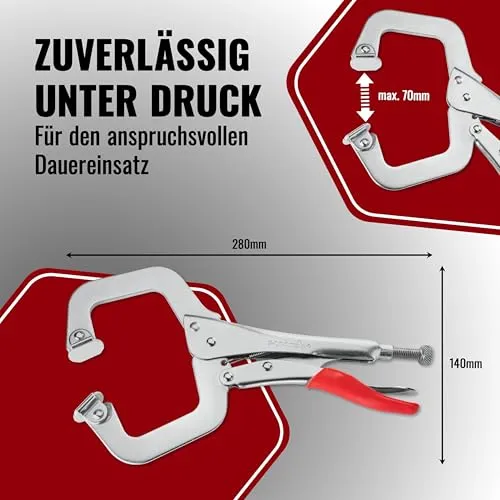 Poppstar C-Zwinge Metall 28cm 7cm Spannweite Einhand