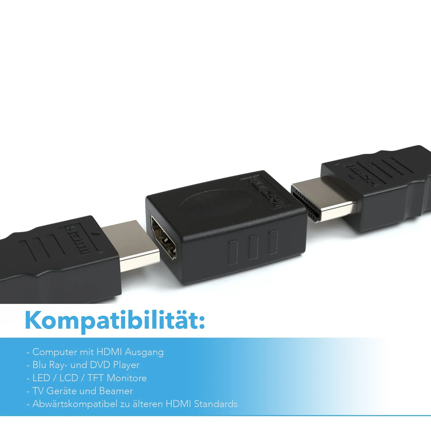 Jamega HDMI Adapter Buchse-Buchse 1er Pack vergoldet 4K