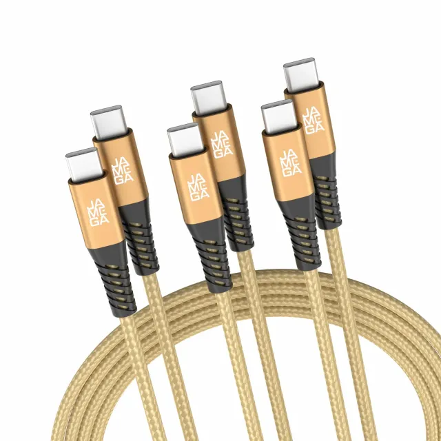 JAMEGA USB C Kabel Gold 2m 3er-Set 480Mbps