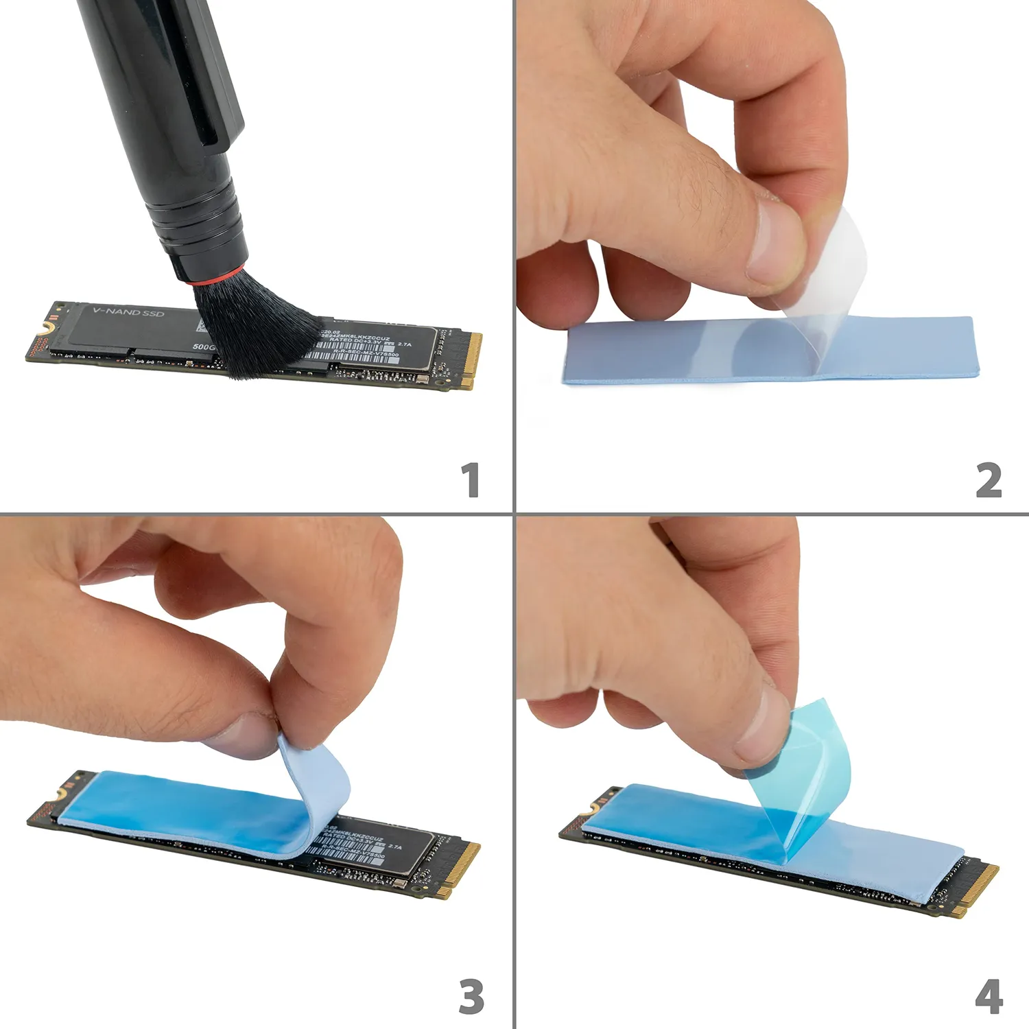 Poppstar Wärmeleitpad M.2 SSD 6 Stück 6 W/mK blau