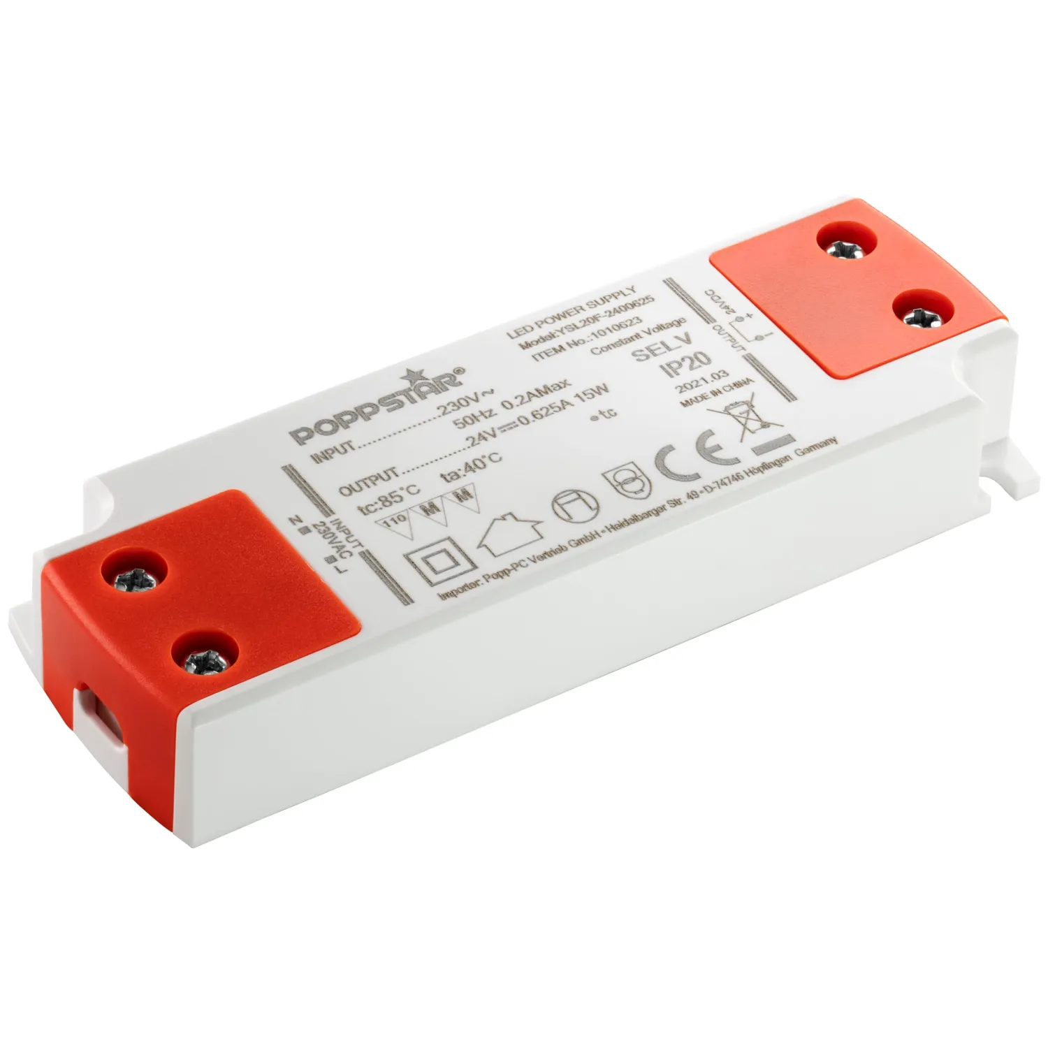 Poppstar LED Trafo 24V 15W Transformator