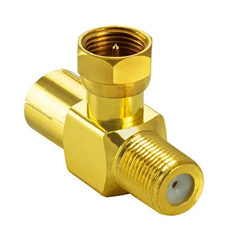 Poppstar Sat Adapter T-Stück Verteiler 4x vergoldet