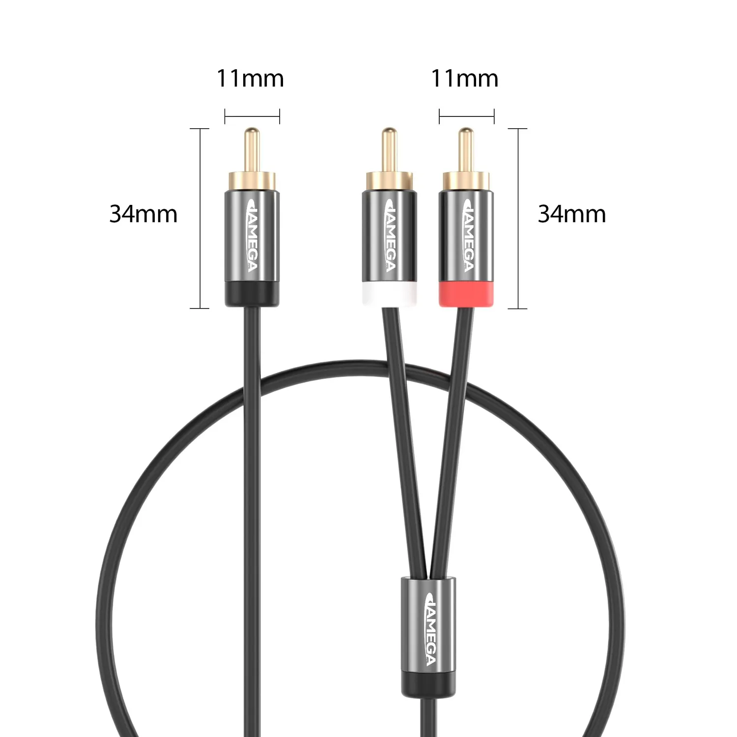 Jamega Cinch Y-Kabel 1 m Subwoofer vergoldet