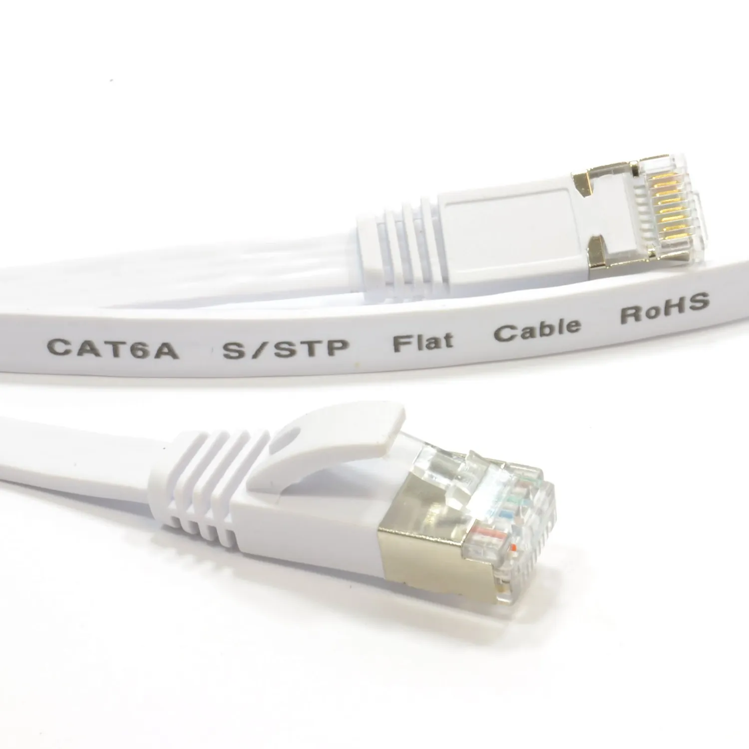 Kenable CAT6A Flach Netzwerkkabel 2m Weiß 10Gbit