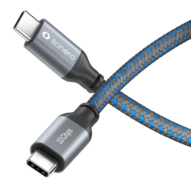 Sonero SPC-U330-010 USB-C Kabel 1m 100W grau/blau