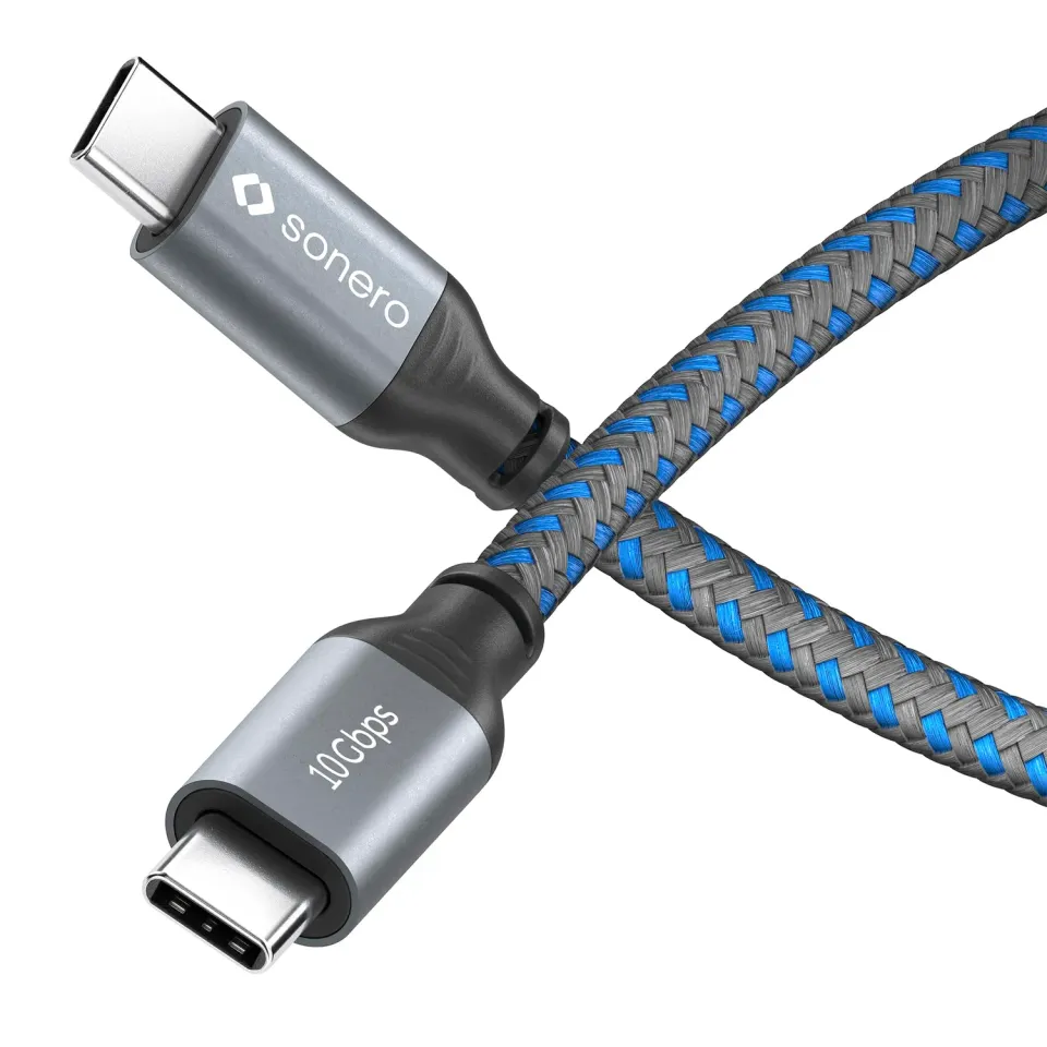 Sonero SPC-U330-010 USB-C Kabel 1m 100W grau/blau